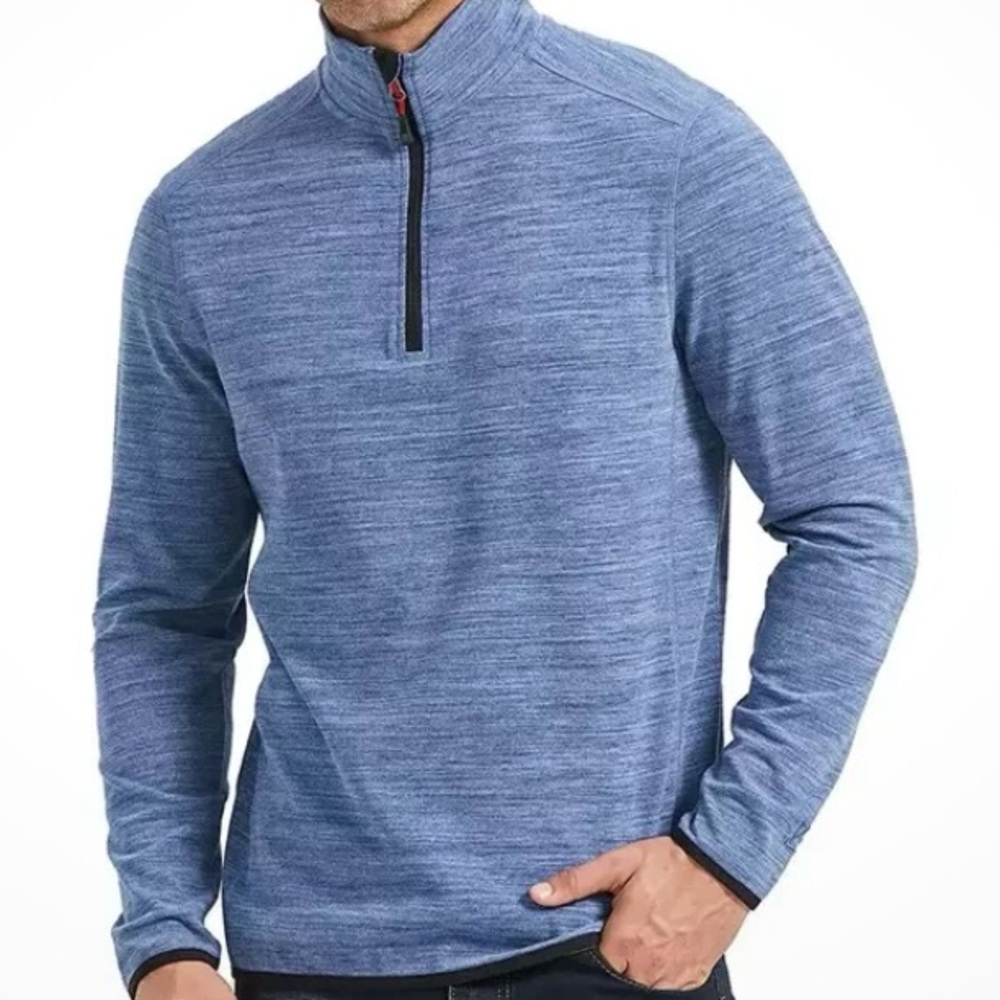 Avalanche Blue Fleece Zip-up Pullover Shirt L